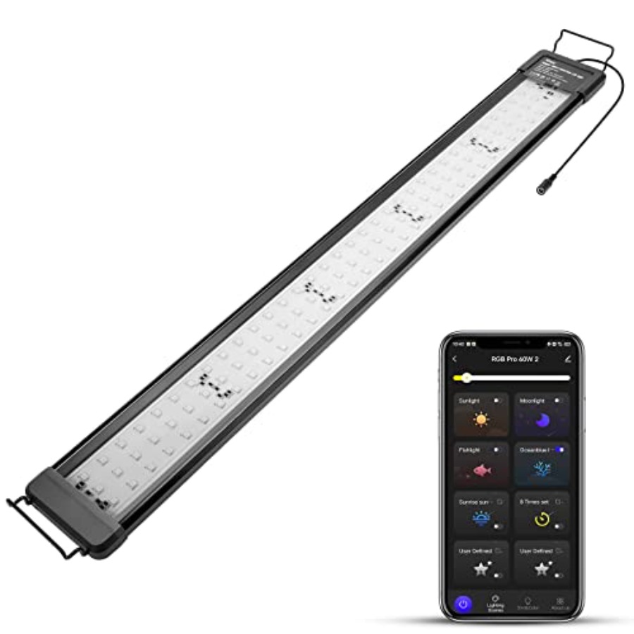 Aquarium Fish App - 50W Smart Aquarium Light, Bluetooth LED