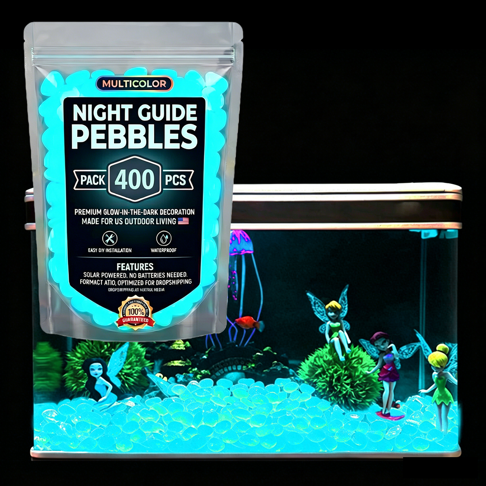200/400/600/1000pcs Glow In Th - Aquarium Fish That Glow In The Dark ulasan dan harga