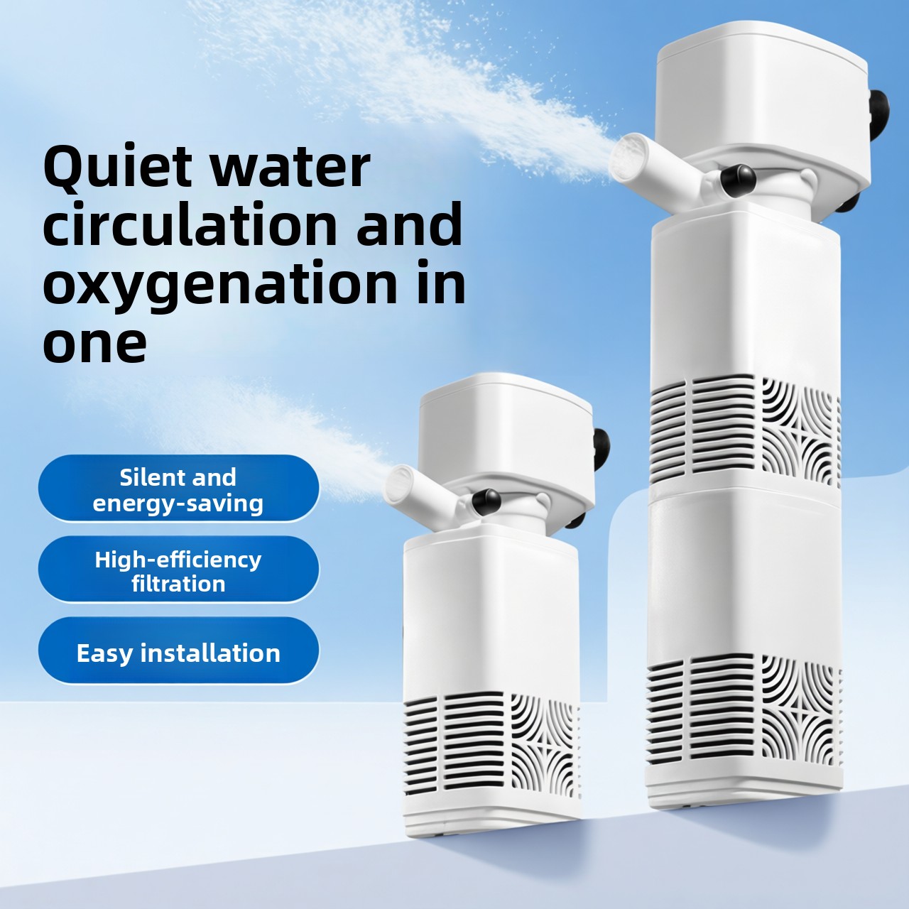 Ultra-Quiet Small Three-In-One - Fish Tank Filter Aquarium ulasan dan harga