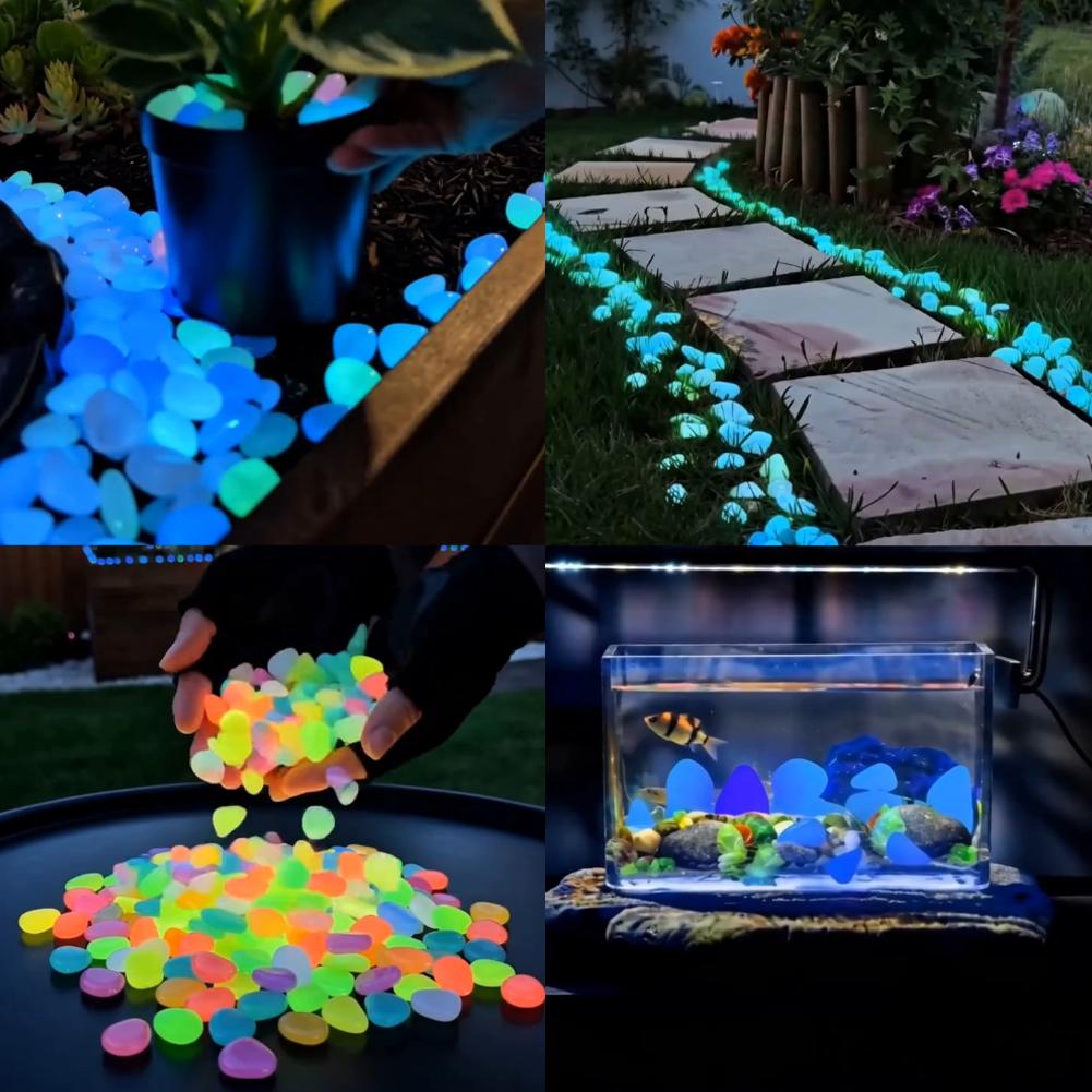 200/1000pcs Luminous Stones Gl - Aquarium Fish That Glow In The Dark ulasan dan harga