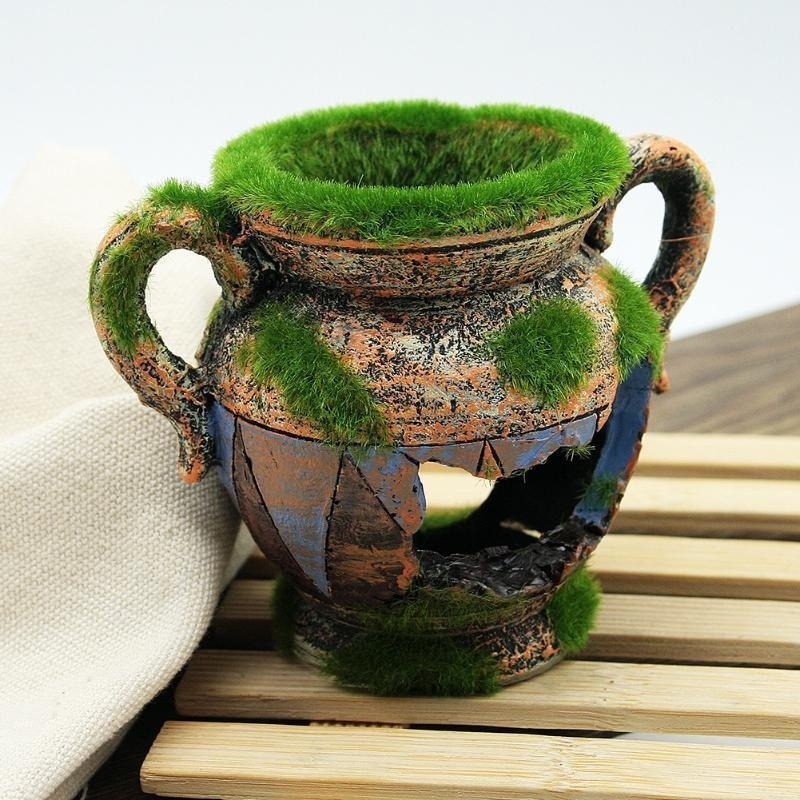 1pc Resin Vase with Moss Aquar - Aquarium Fish For Sale Online ulasan dan harga