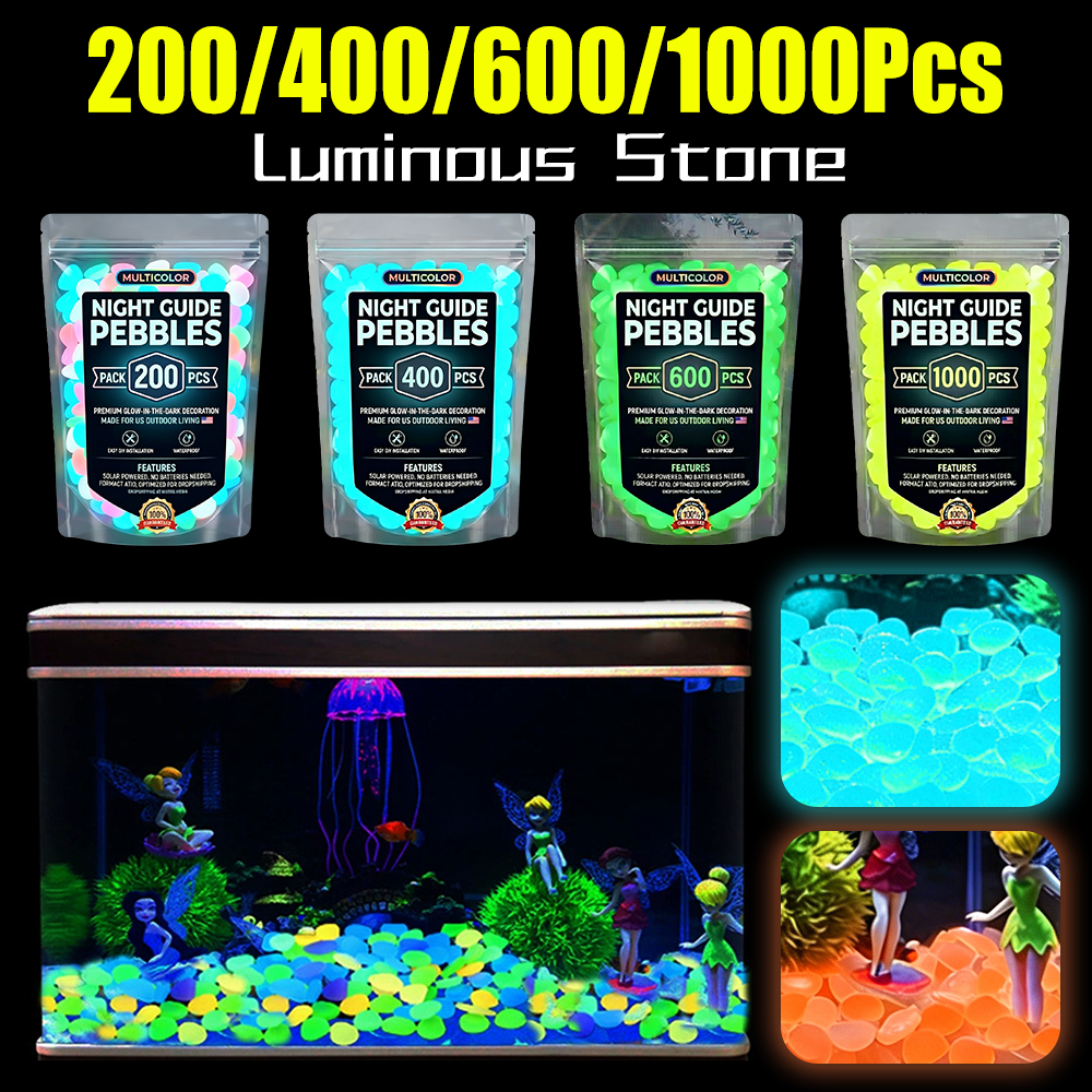 200-1000Pcs Stone Glow In Dark - Aquarium Fish That Glow In The Dark ulasan dan harga